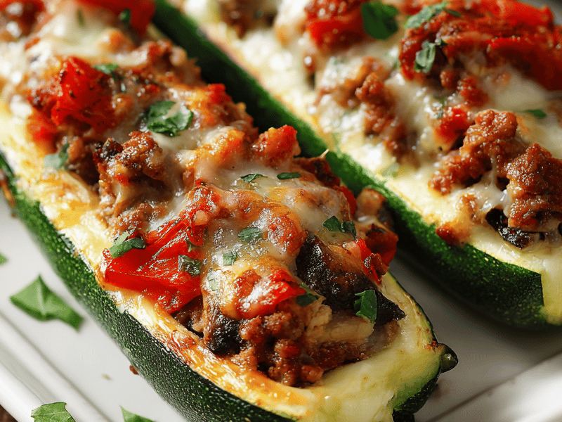 Abobrinhas Recheadas Gratinadas