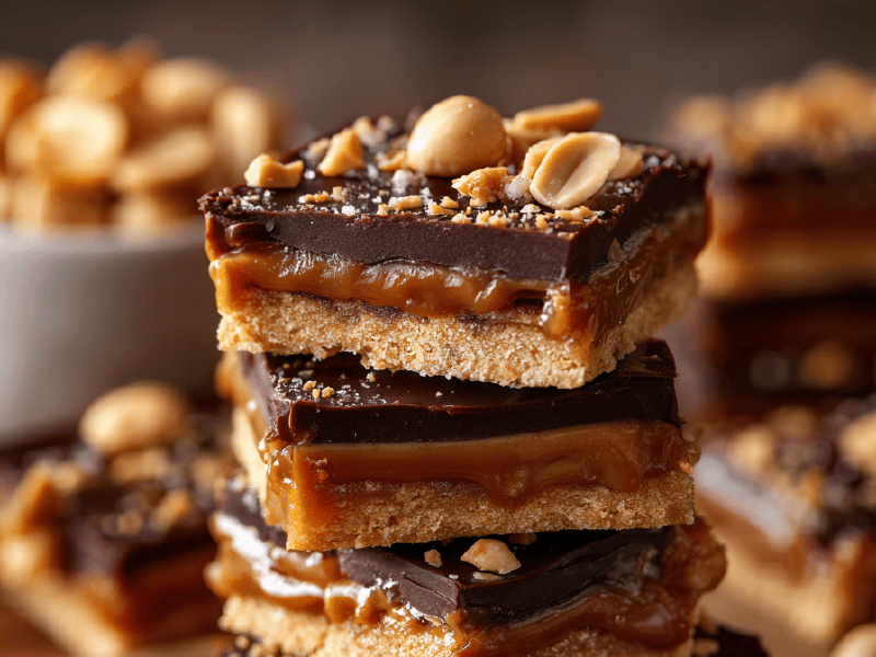 Barrinhas Crocantes de Caramelo e Amendoim