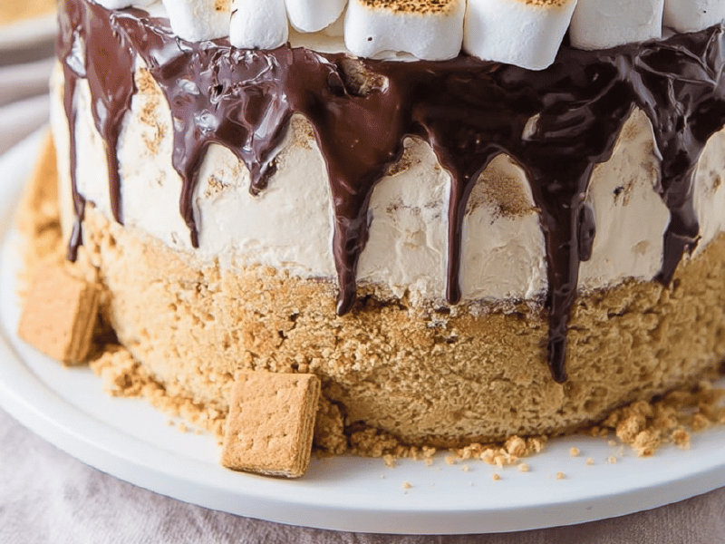 Bolo de S'mores com Ganache