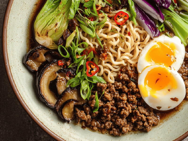 Bowl ramen boi e legumes