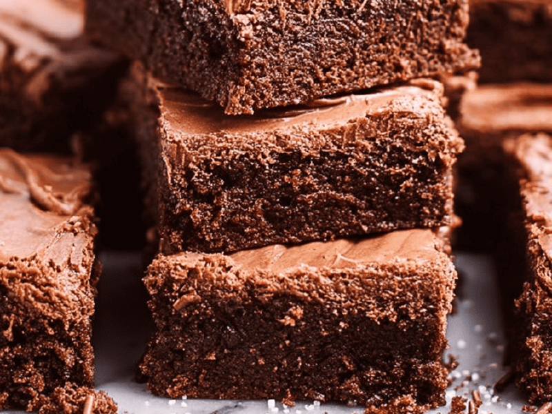 Brownies com cobertura de chocolate