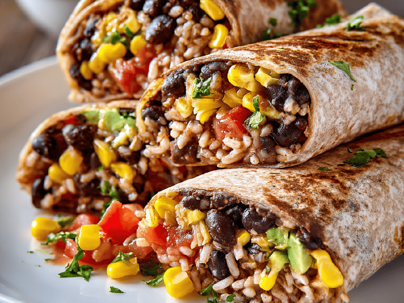 Burritos Végétariano com Feijão Preto
