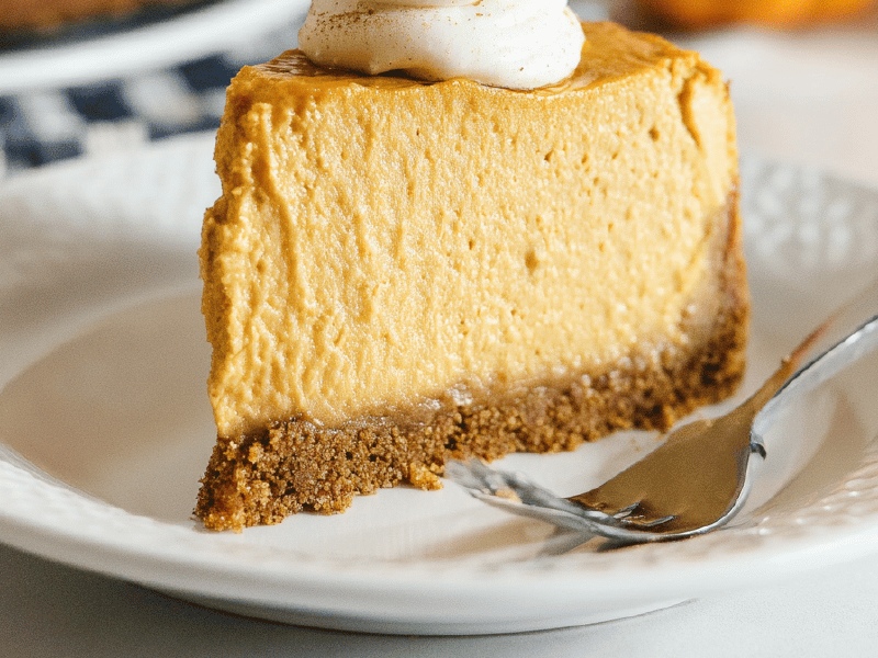 Cheesecake de Abóbora com Crosta de Gingersnap