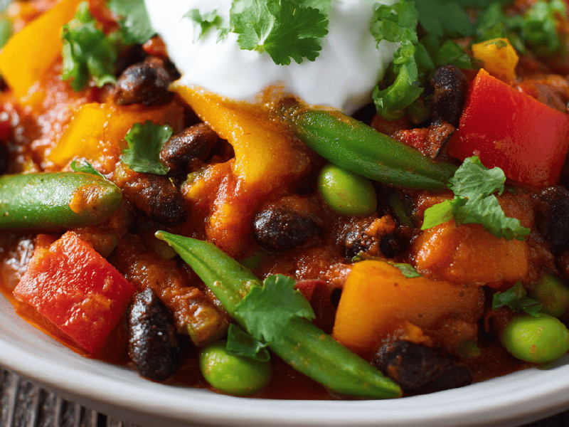 Chili Vegetariano com Edamames