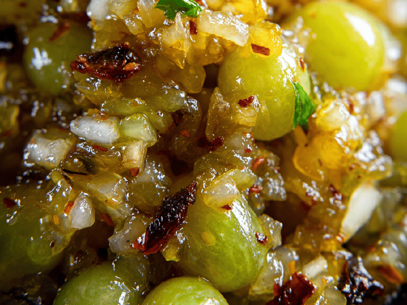 Chutney de uvas e gengibre