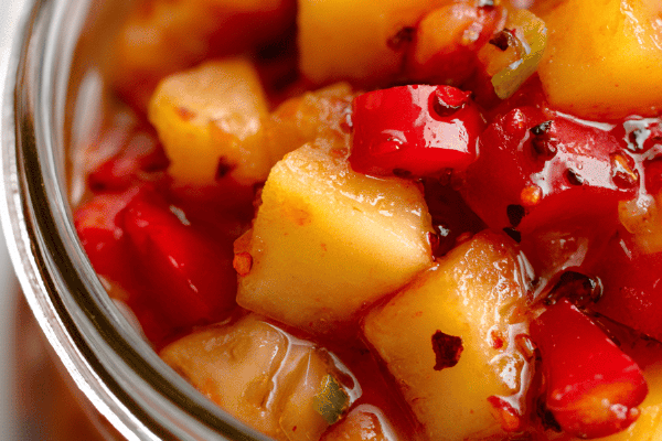 Chutney de frutas com espinheira-santa