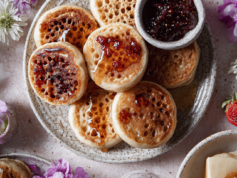 Crumpets com toque de laranja