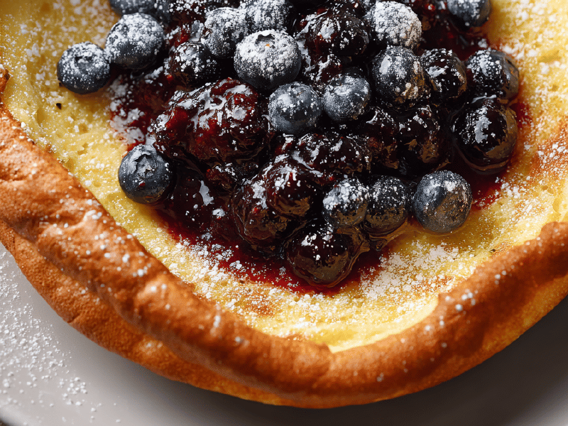 Dutch Baby com Mirtilos