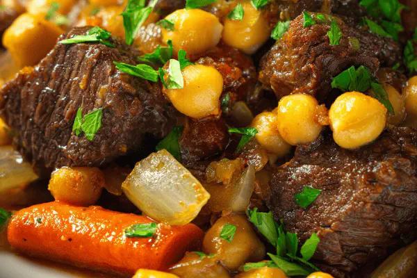 Ensopado de boi com grão