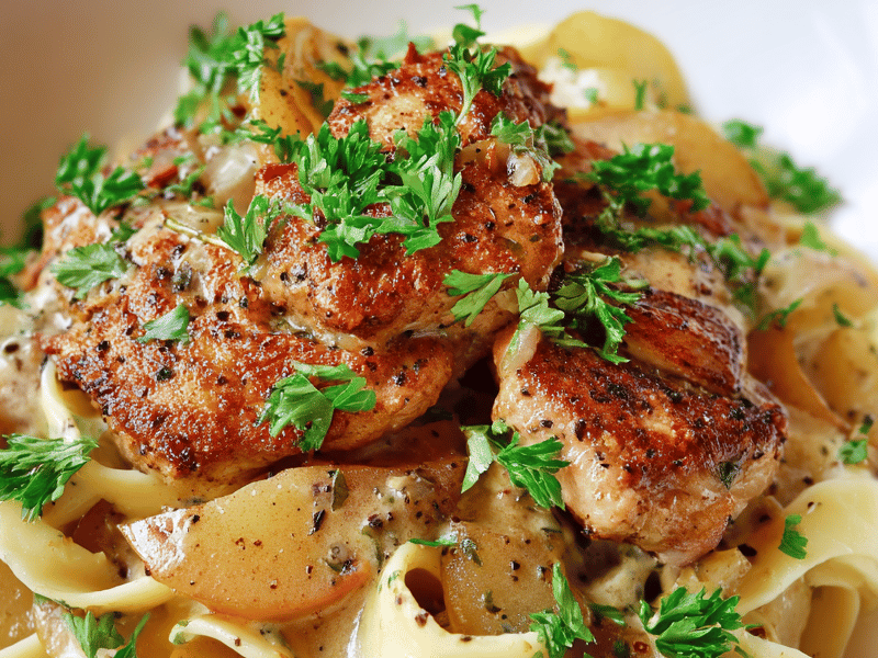 Escalopes veau curry pera