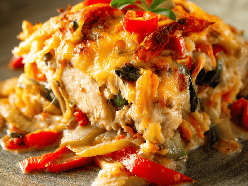 Frango com batata-doce gratinada