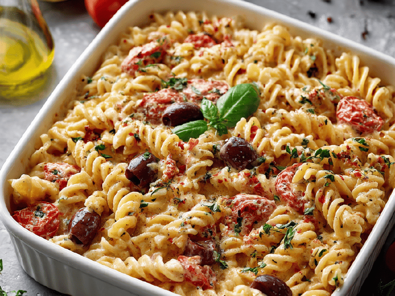 Massa com Feta e Tomatinhos