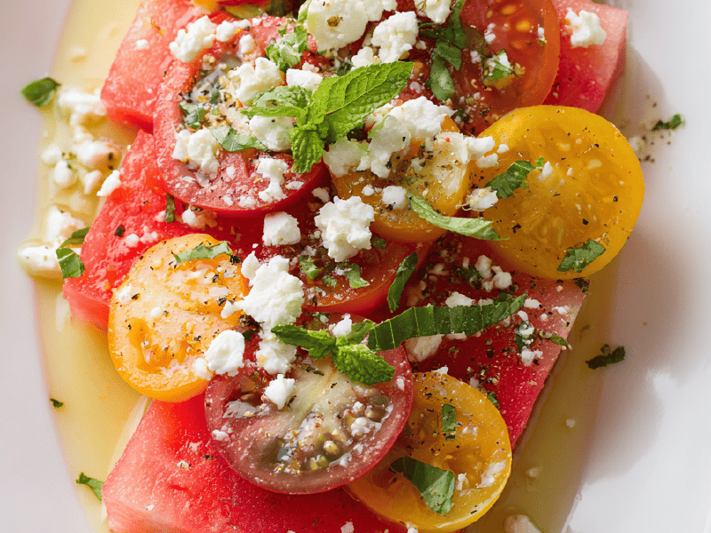 Melancia Tomate com Queijo