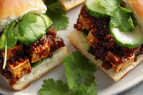 Bánh mì tofu e cogumelos