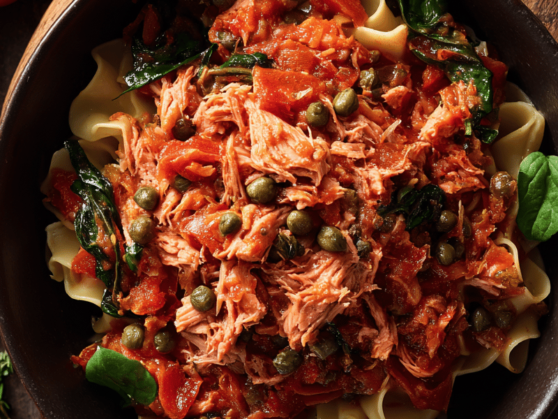 Molho tomate grelhado e atum