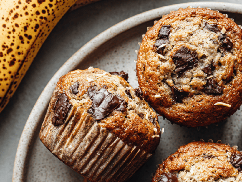 Muffins de banana e sarraceno