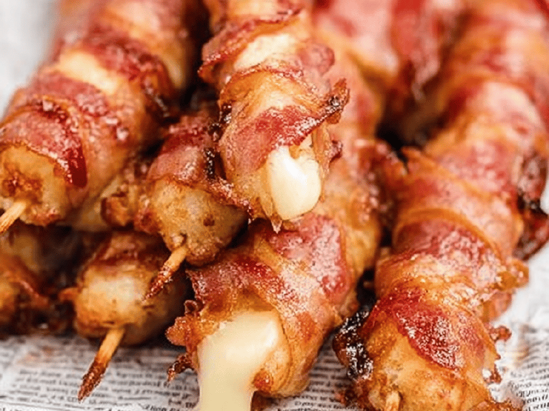 Palitos de Mussarela com Bacon