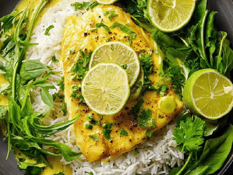 Pangasius ao Coco com Gengibre