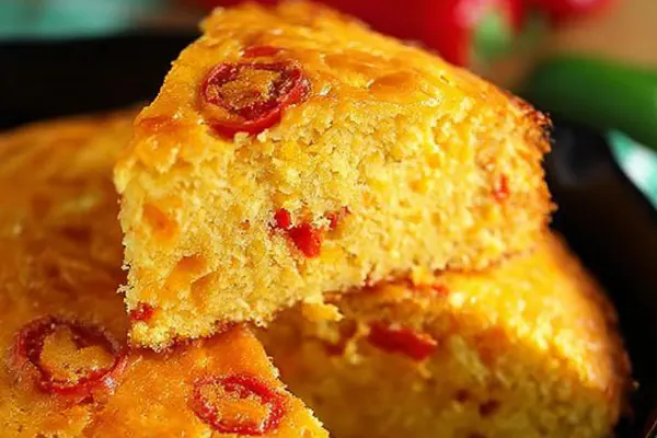 Pão de Milho com Queijo e Pimentão