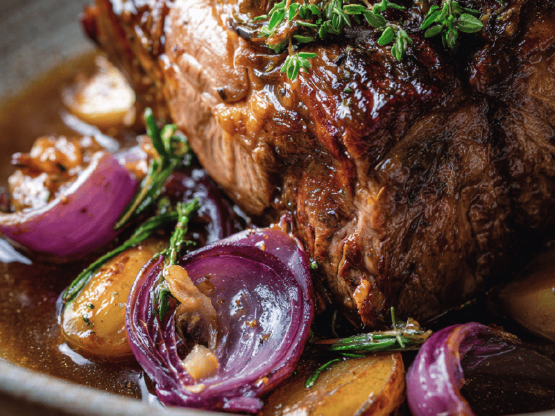 Pernil de Cordeiro Cozido Baixo e Lento
