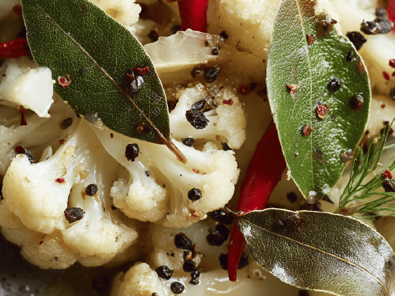 Pickles de Couve-flor com Toque Brasileiro