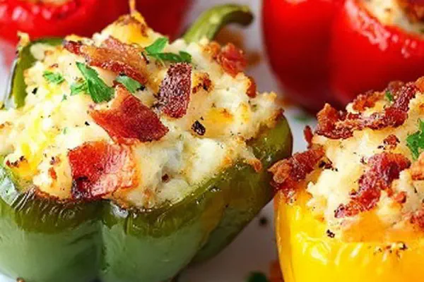 Pimentões Recheados com Batata Gratinada