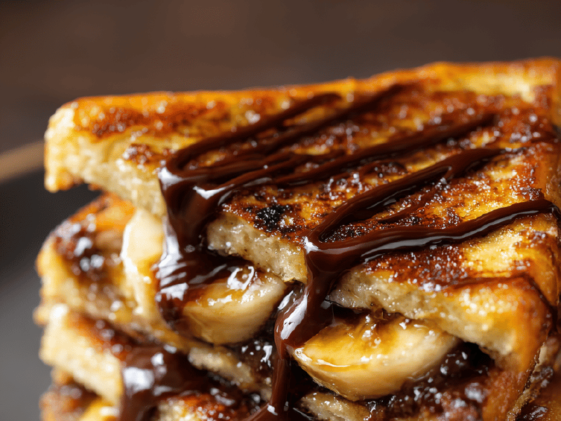Rabanada com Banana e Chocolate