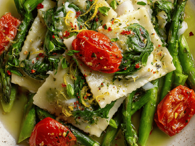 Raviolis de Espinafre e Bacalhau