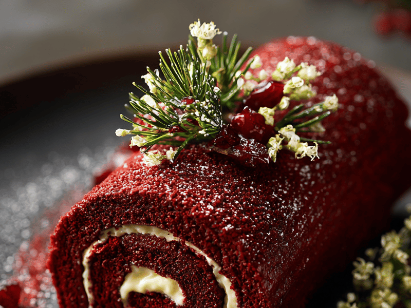 Rocambole Red Velvet com Merengue