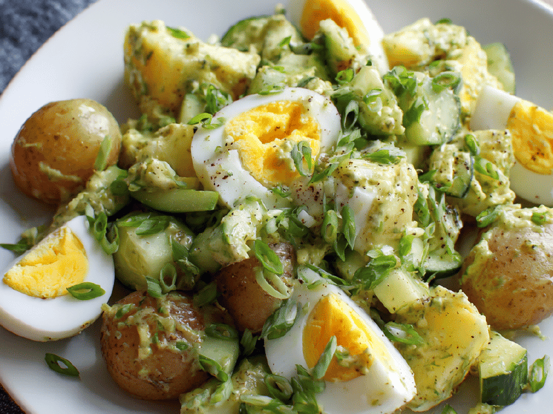 Salada Batata Grelot com Ovos