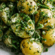 Pita crocante com vegetais verdes