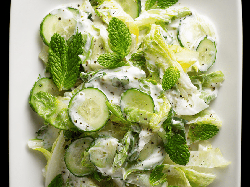 Salada Cremosa de Folhas Frescas
