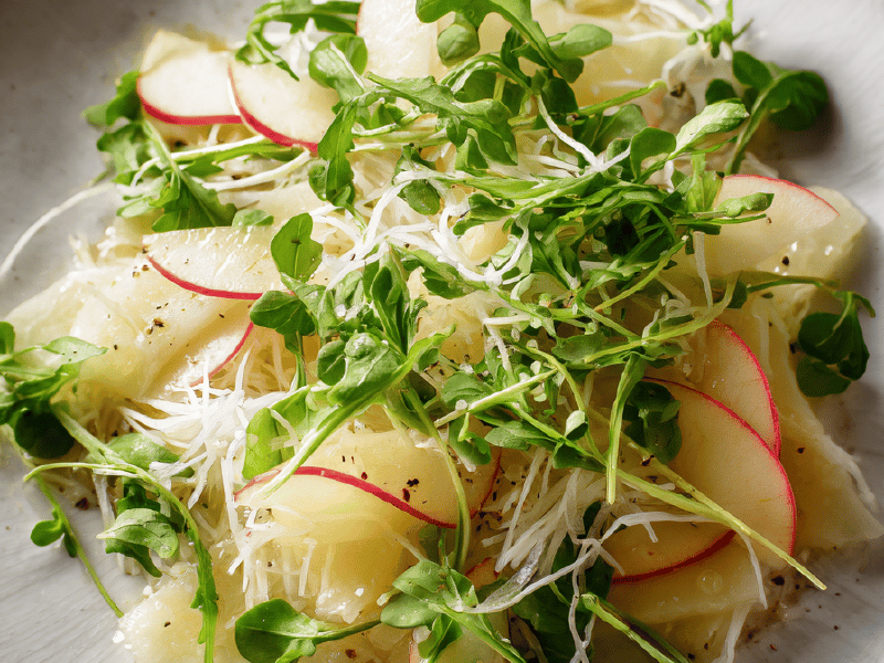 Salada crocante de erva-doce e maçã verde