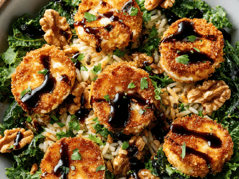 Salada de Cabra Crocante Air Fryer