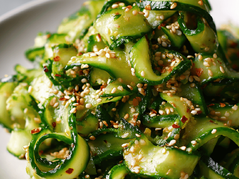 Salada de Pepino com Toque de Gergelim