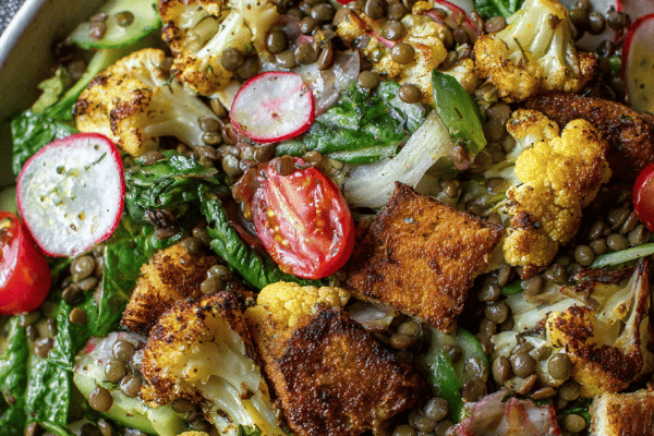 Salada Fattouche com Lentilhas