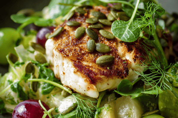 Salada morna de peixe e erva-doce