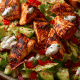 Salada rústica de feijão vermelho e frango