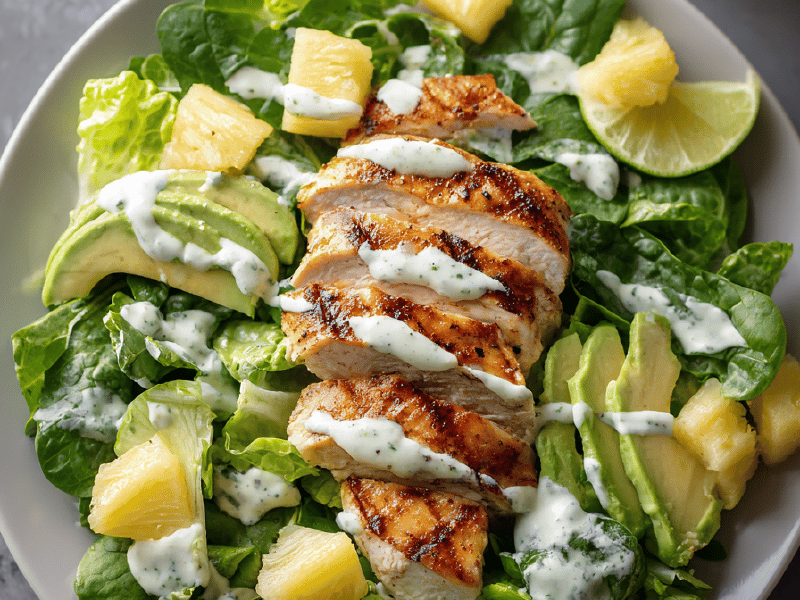 Salada Verde com Frango Tropical