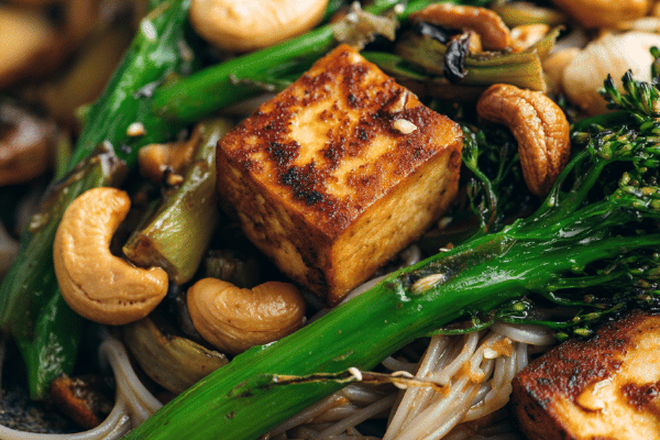 Salteado de legumes com tofu
