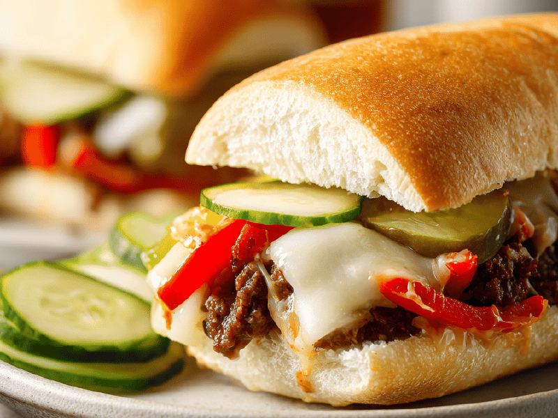 Sanduíches de carne com pimenta