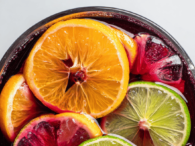 Sangria Vermelha com Toque Tropical