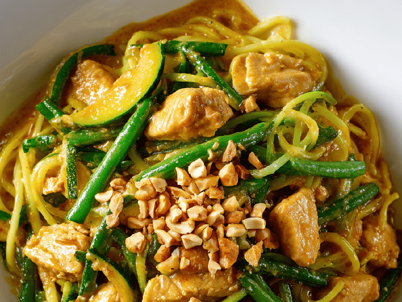 Soba com Frango e Amendoim