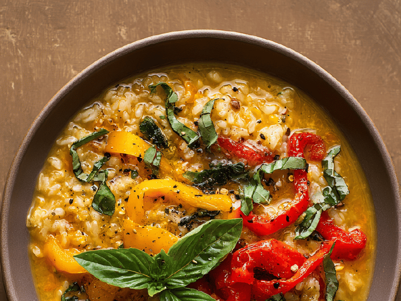 Sopa Bicolor de Pimentões