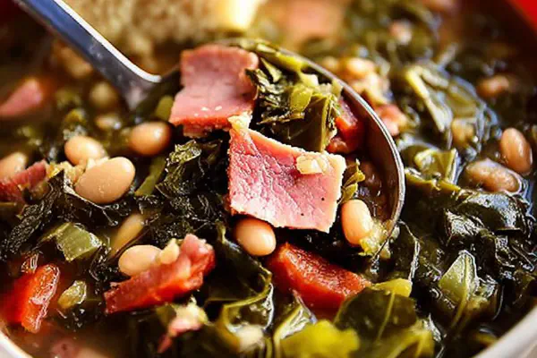 Sopa de Couve com Presunto e Feijão