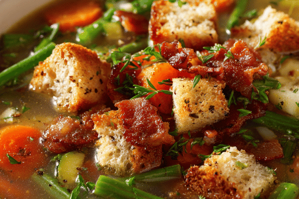 Sopa de Legumes com Crocantes de Bacon