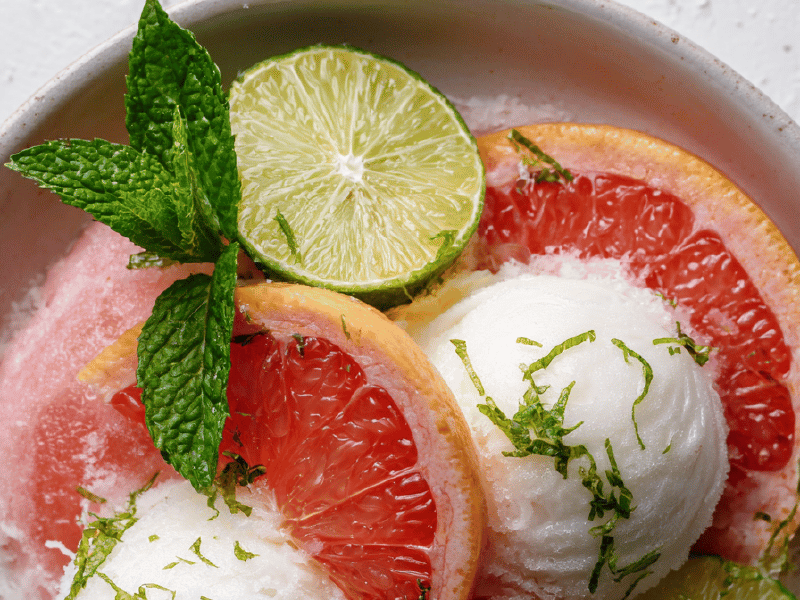 Sorbet de Limão com Hortelã