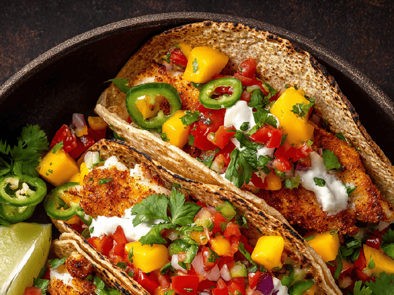 Tacos de peixe tropical
