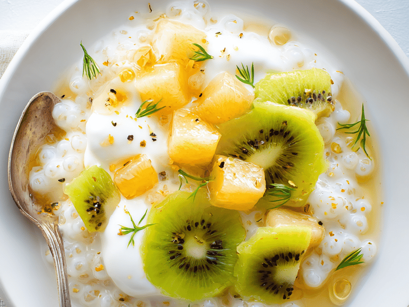 Tapioca ao Jasmim com Kiwis