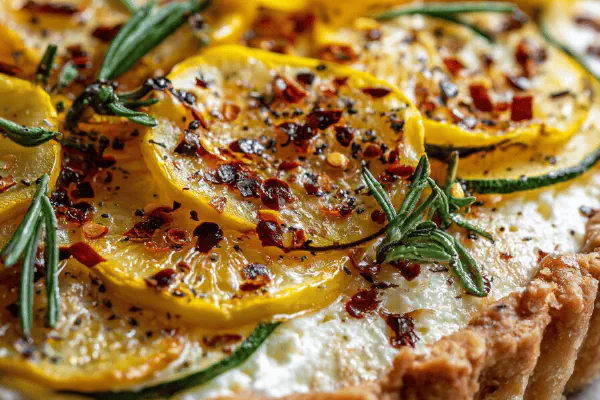 Tarte fina de abobrinha com queijo